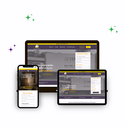 Vanex Moving and Delivery Company website preview