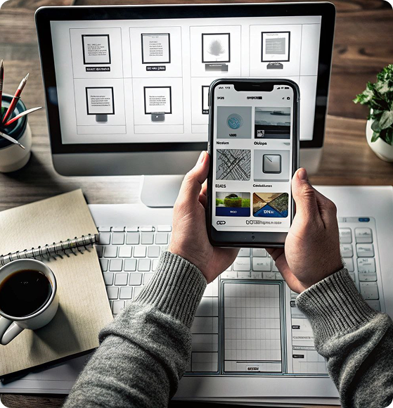 Responsive mobile app preview across devices.