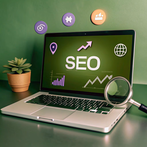 SEO analytics on a laptop.