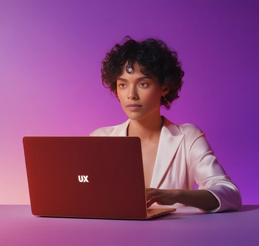UX designer working on a laptop.